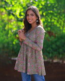 Floral Harmony Tunic Top and Bottom