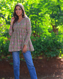 Floral Harmony Tunic Top and Bottom