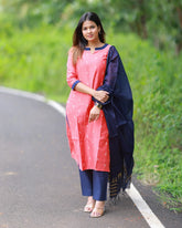 Golden Vine Kurti set with Dupatta