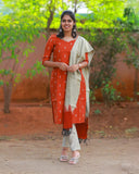 Sevvannam Kurti set with Dupatta