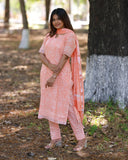 Suva Peach linen Kurti