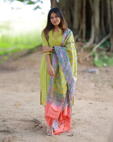 Maalai Oli Kurti set with Dupatta