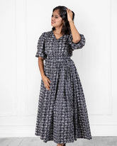 Black Elephant Printed Dress