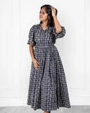 Black Elephant Printed Dress