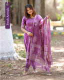 Lavender Grace Kurti Set with Dupatta