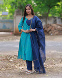 Neelavaani Kurti sert with Dupatta