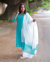 Mayil Neelam Kurti set with Dupatta