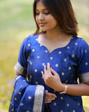 Suva Royal Blue Salwar Top and Bottom