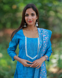 Kadal Nizhal Kurti Top and Dupatta