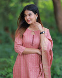 Roja Mazhai Kurti set with Dupatta