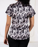 White Black Floral Causal Shirt