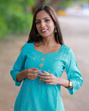 Mayil Neelam Kurti set with Dupatta