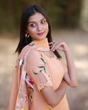 Suva Peach Garden Salwar Top and Bottom