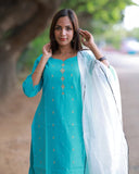 Mayil Neelam Kurti set with Dupatta