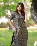 Suva Black Brocade Top and Bottom