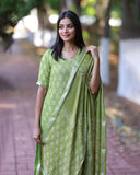 Lime Leaf Kurti Set with Dupatta