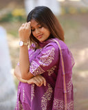 Lavender Grace Kurti Set with Dupatta
