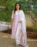 Rose veil Kurti set with Dupatta
