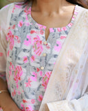 Rose veil Kurti set with Dupatta