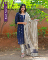 Neela Thendral Kurti Set with Dupatta