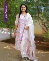 Rose veil Kurti set with Dupatta
