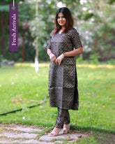 Suva Black Brocade Top and Bottom