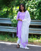 Vayalin Mugil Kurti Set with Dupatta