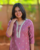 Mugil Hibicus Kurti Set with Dupatta