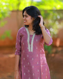 Mugil Hibicus Kurti Set with Dupatta