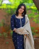 Neela Thendral Kurti Set with Dupatta