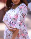 Peachy Petal Floral Dress