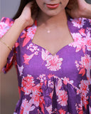 Purple Bloom Ruffle Dress
