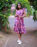 Purple Bloom Ruffle Dress