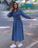 Indigo Breeze Midi Dress