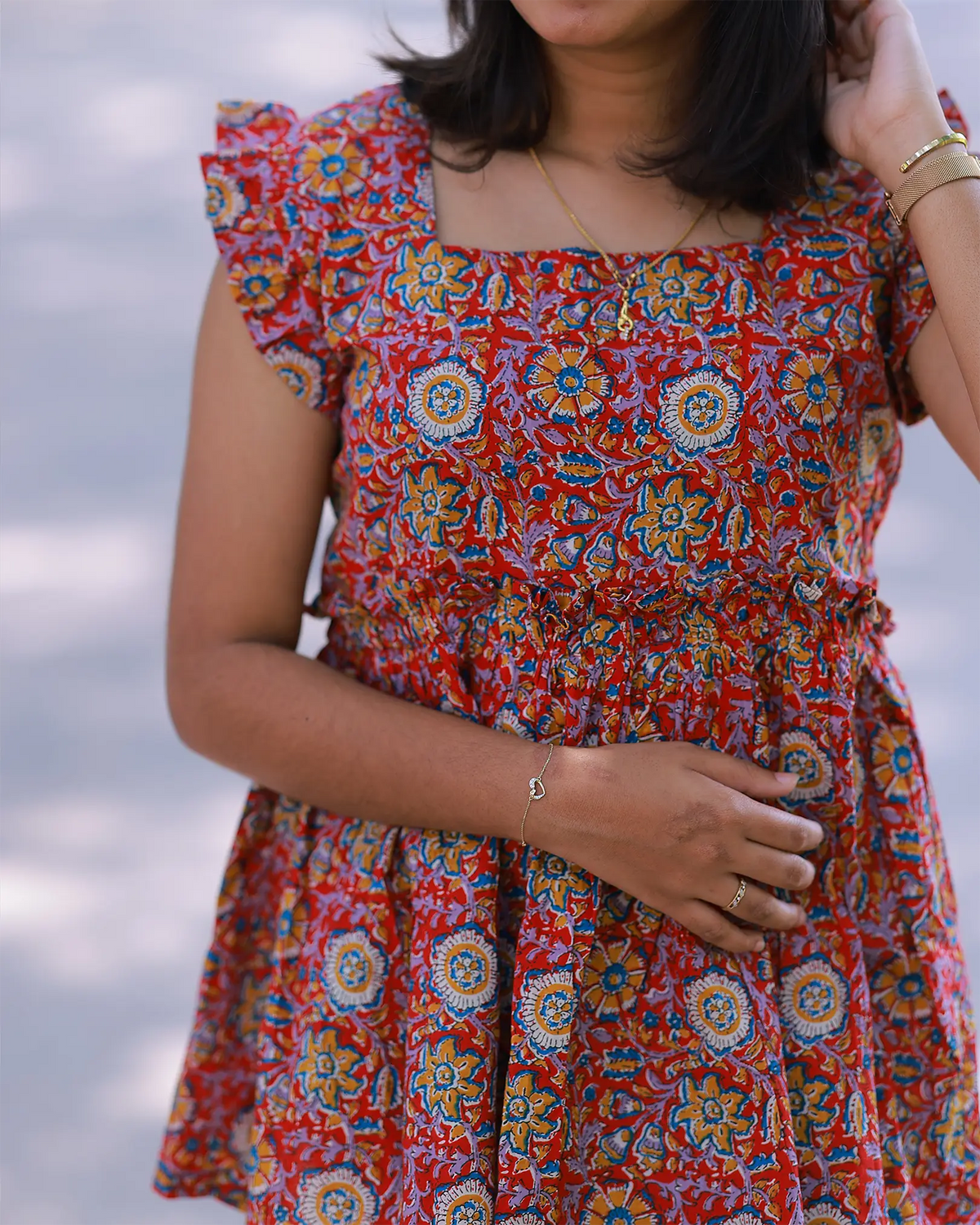 Peplum Floral Ruffle Top
