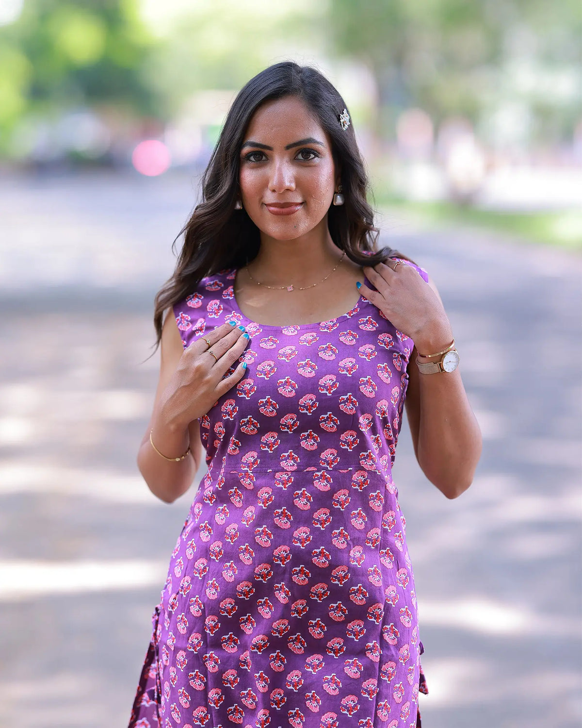 Sleevless Floral print Top and Bottom