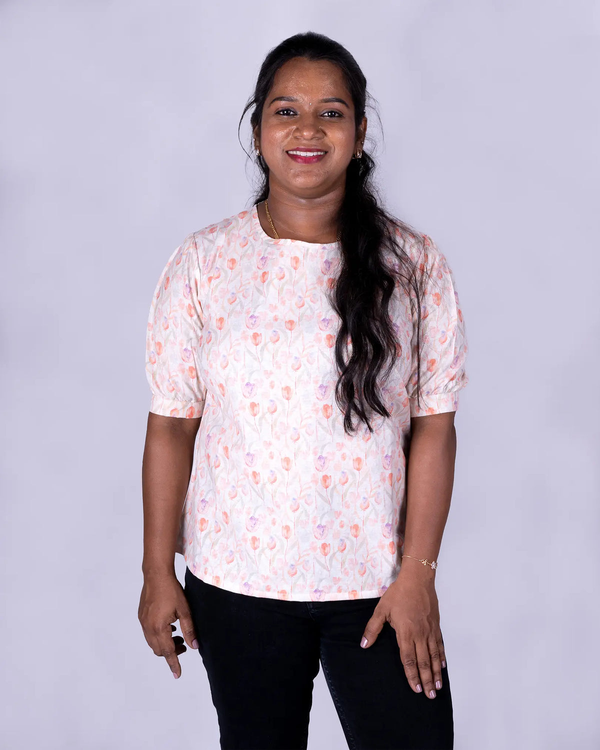 Printed Cotton Short Top for Regular Wear