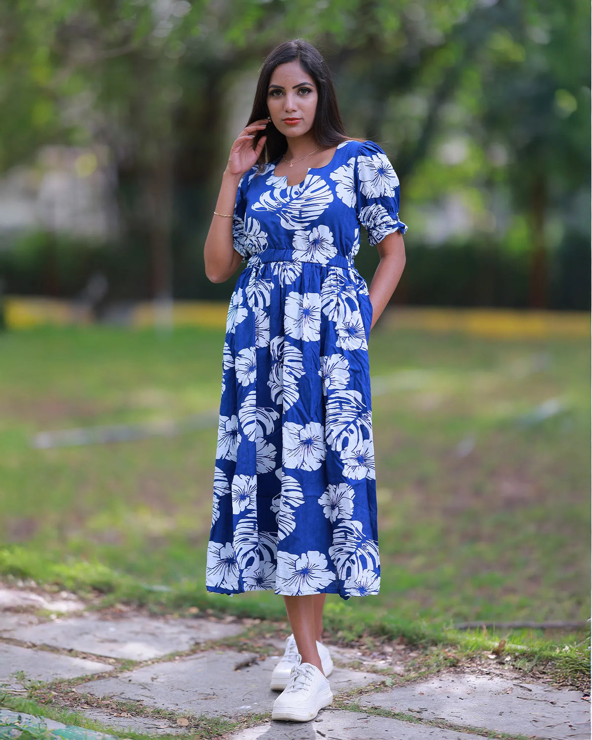 Tropical Bloom Midi Dress