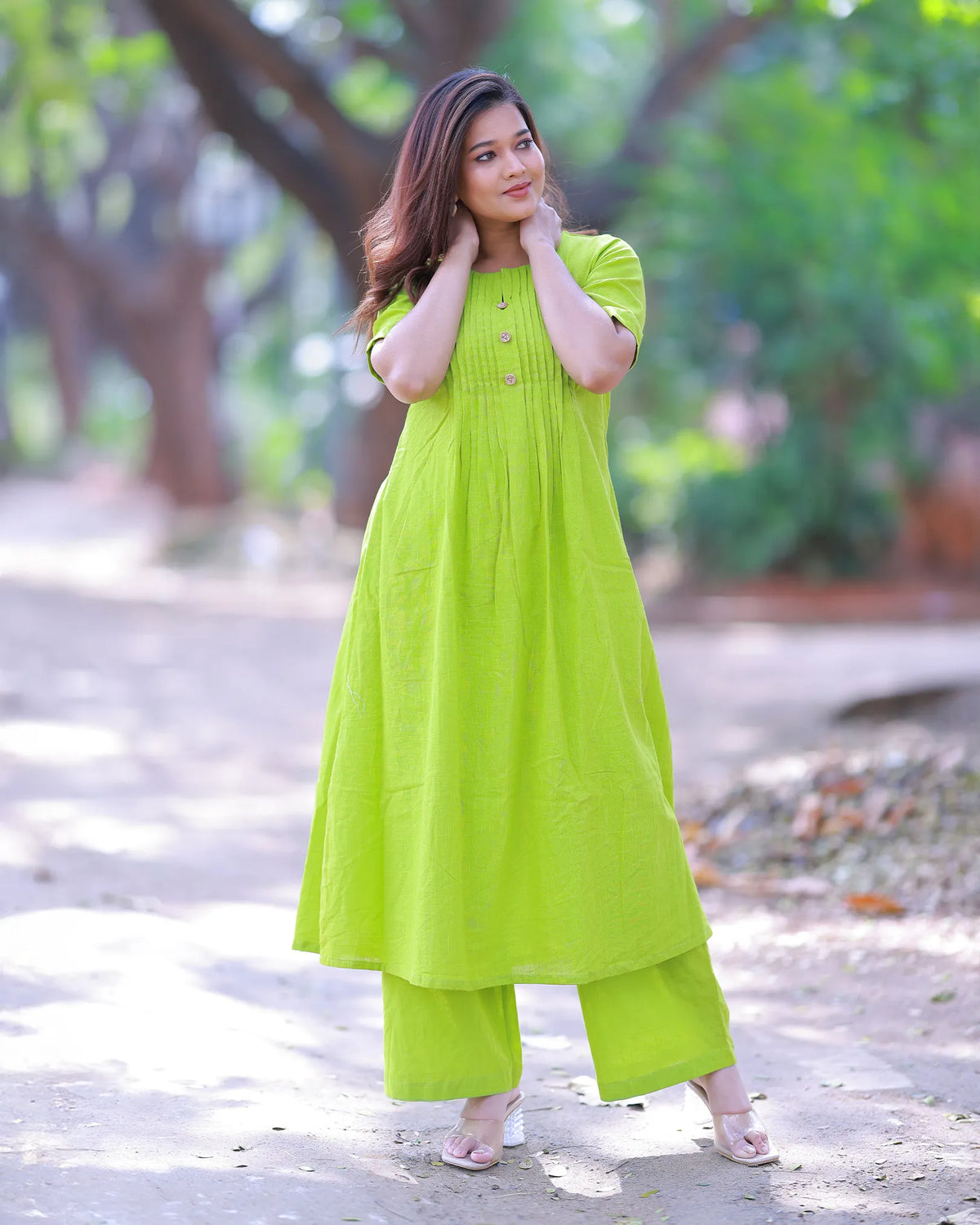 Suva Lime Kurta Palazzo Set