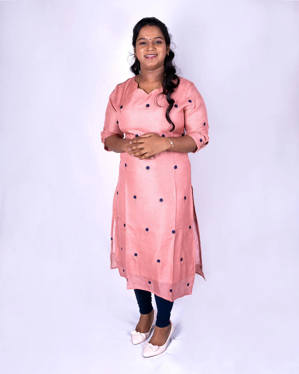 Embroidered Semi Tussar Silk Kurti