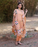 Suva Peach Garden Salwar Top and Bottom