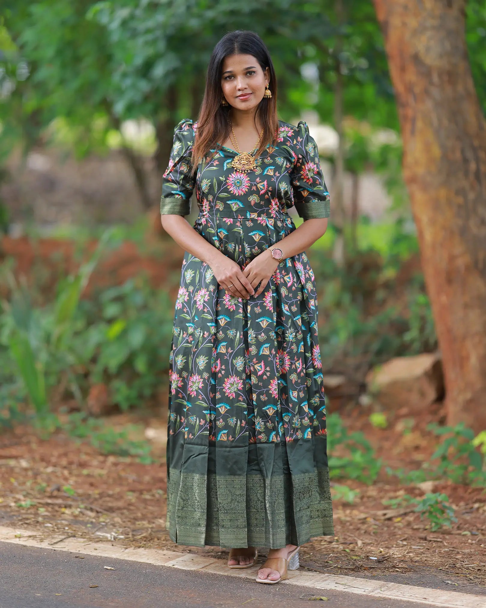 Malar Vanam Maxi-Floral Classic Gown