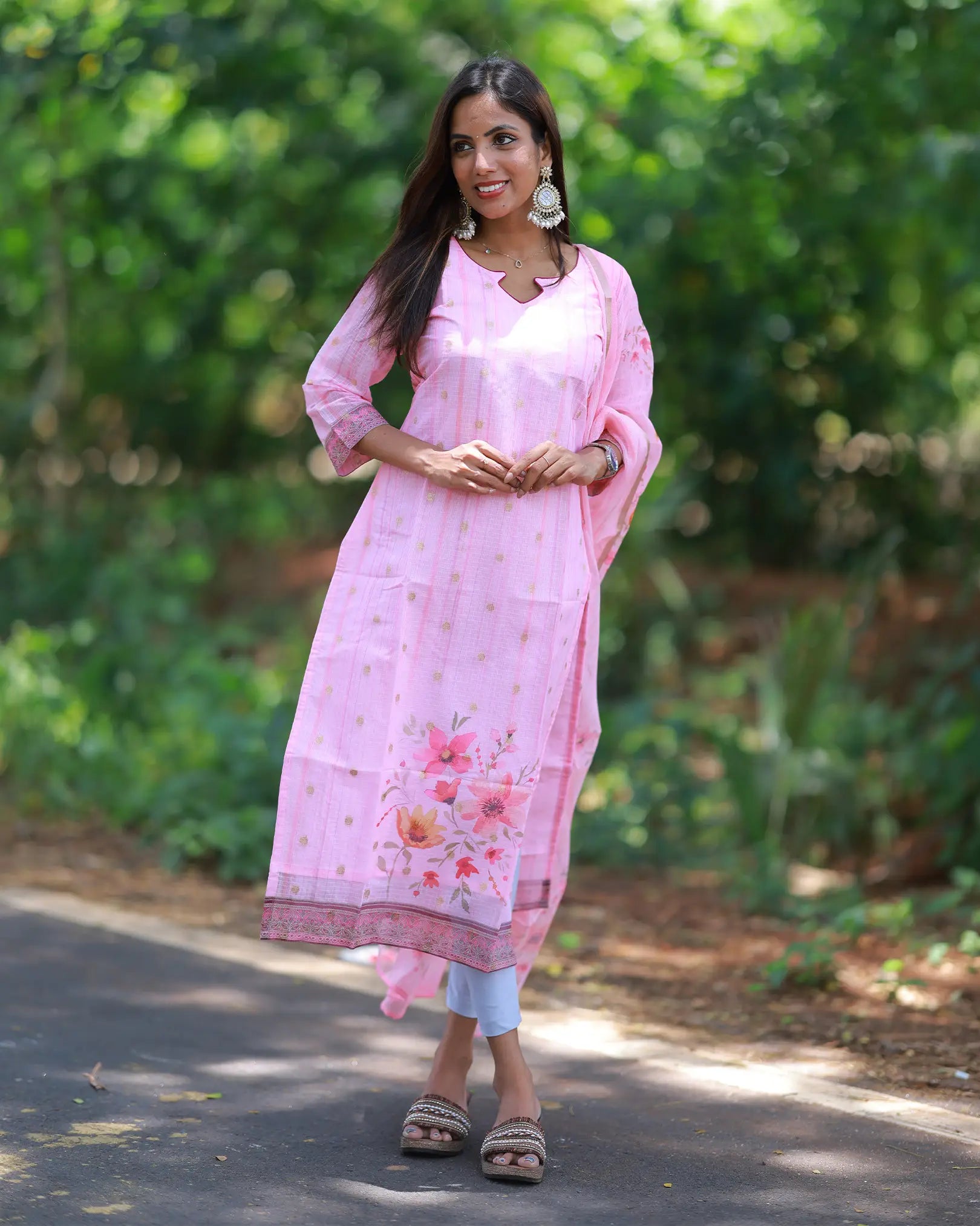 Melliya Roja Kurti Top and Dupatta