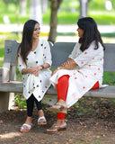 Monochrome Heart Butta Print Kurti