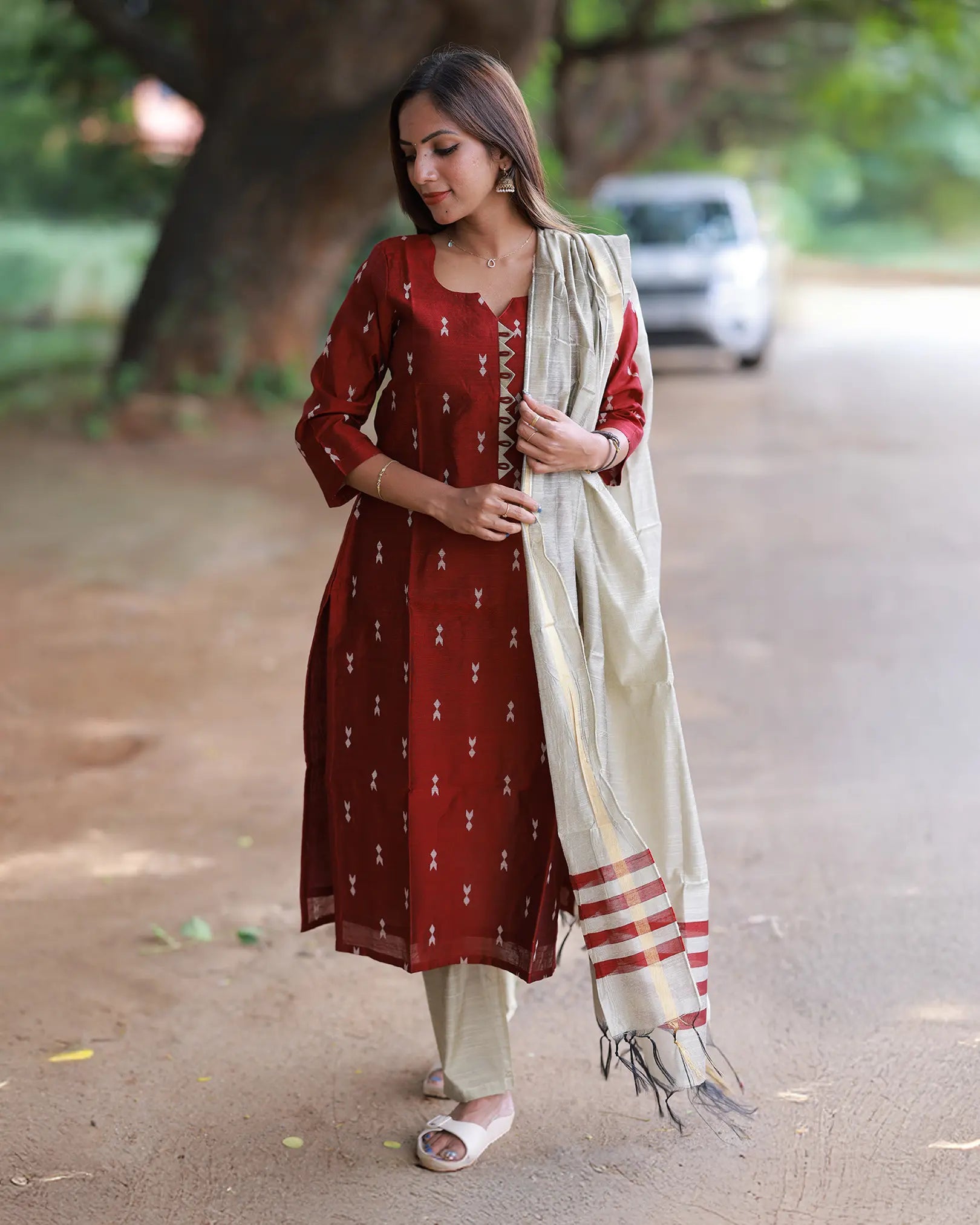 Sengadhir Megam Kurti set with Duppatta