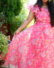 Pink Crop Top and Skirt