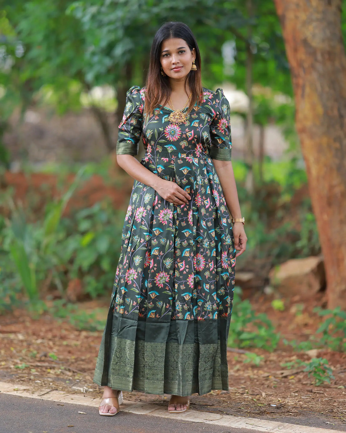 Malar Vanam Maxi-Floral Classic Gown