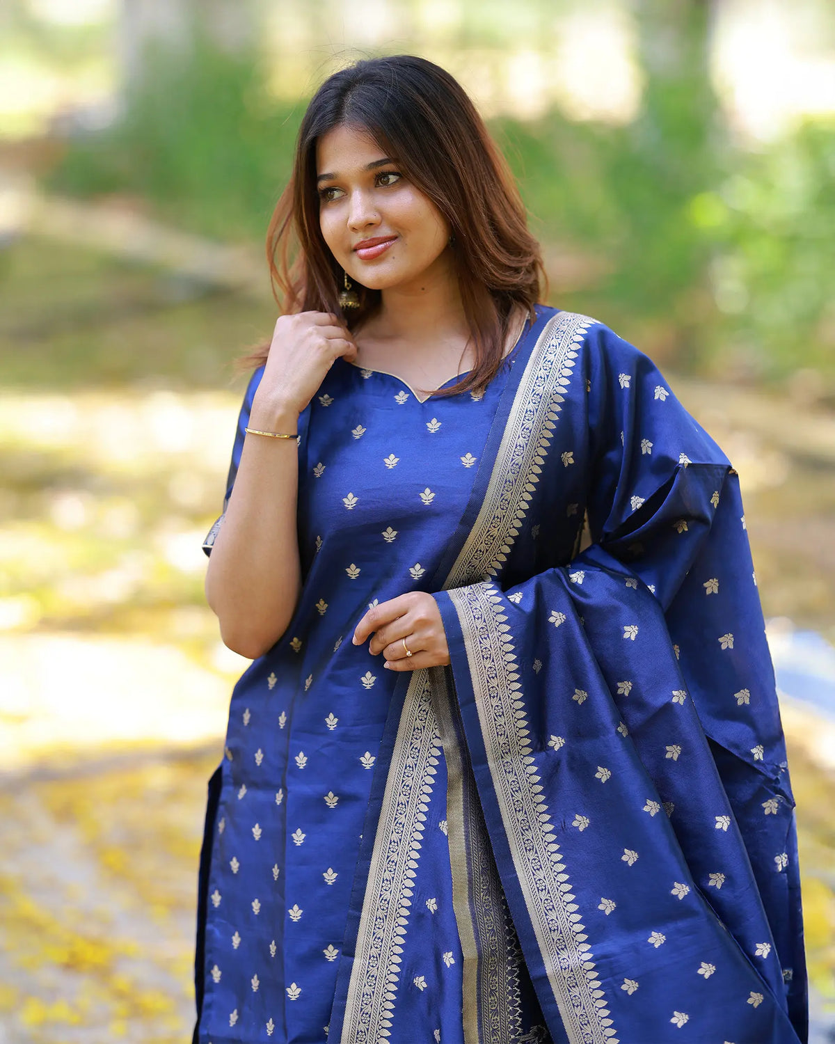 Suva Royal Blue Salwar Top and Bottom