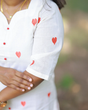 Monochrome Heart Butta Print Kurti