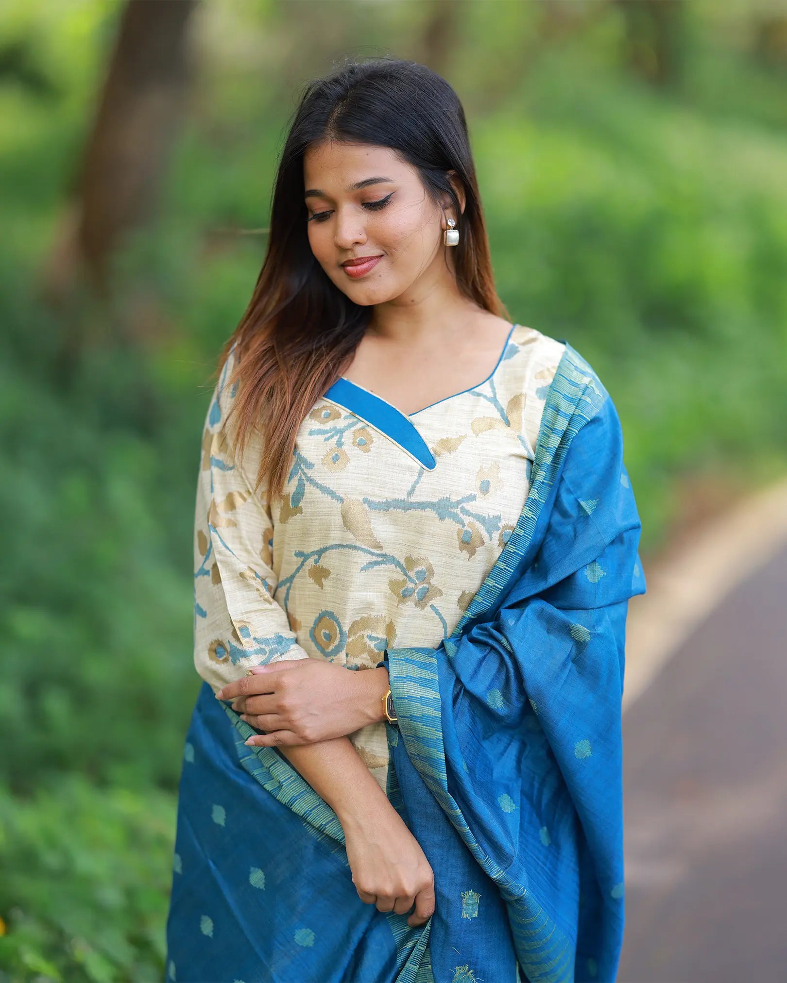 Neela Vaanam Kurti set with Dupatta